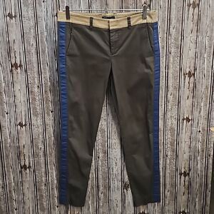 Vince Slim Straight Leg Ankle Pants with Contrast Tuxedo Stripes Sz. 8